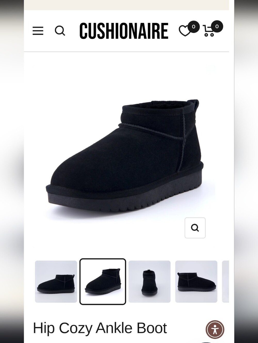 Cushionaire Black Suede Ankle Booties - Size 8